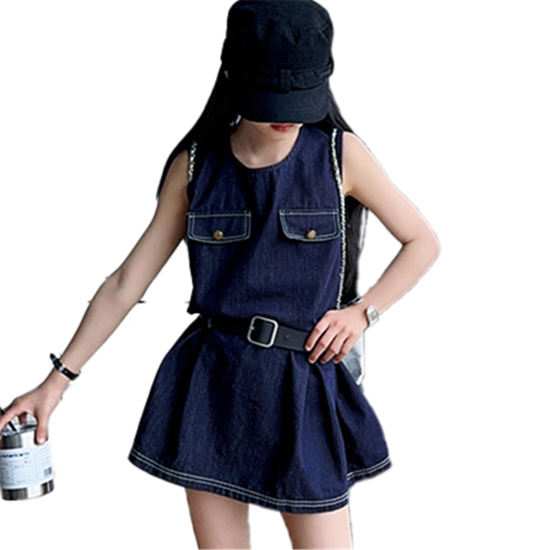 Vintage Fashion Streetwear - Stylish Kids Fashion Denim Bodysuit Dress