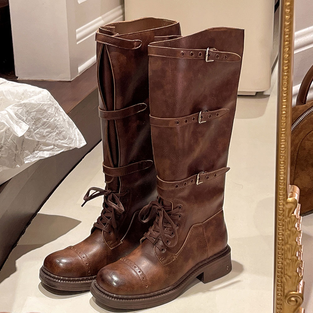 Vintage Fashion Designers - Women's Knee High Boots Vintage Belt