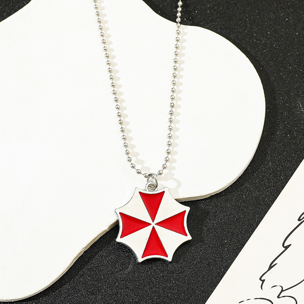 Vintage Fashion Designers - Vintage Fashion Red Umbrella Pendant Necklace