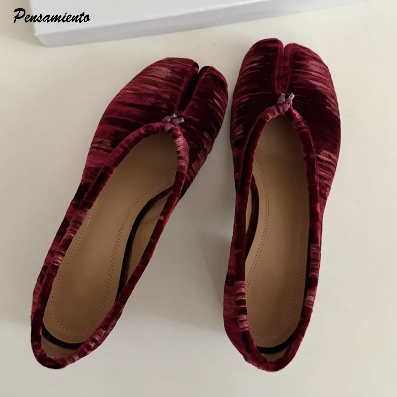 Vintage Fashion Designers - Fashion Pleated Designer Flannel Split toe