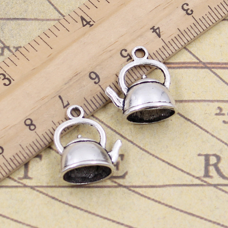 Vintage Fashion Finds - 15pcs Charms Teapot Kettle 20x17x10mm Antique