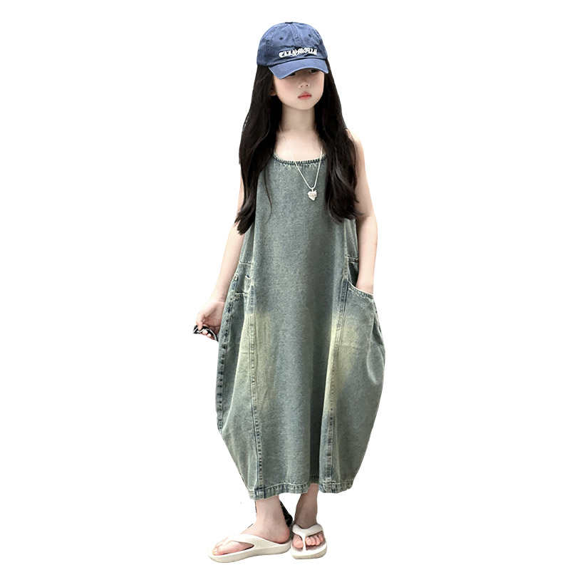 Vintage Fashion Streetwear - Vintage Blue Children Girls High Quality