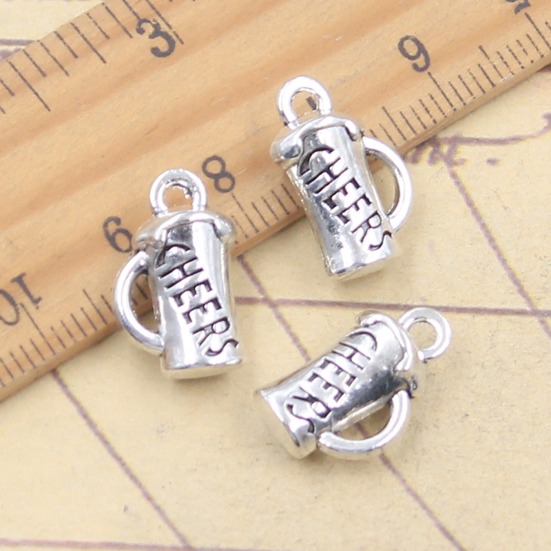 10pcs Charms Cheers Beer Mug 1 - Vintage Fashion Finds 评论和价格