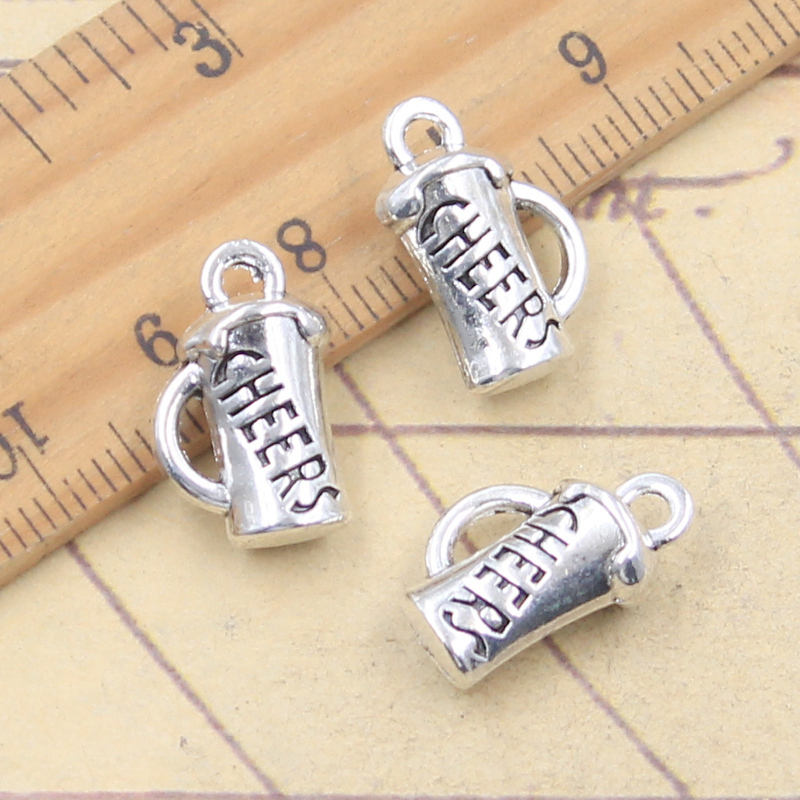 10pcs Charms Cheers Beer Mug 1 - Vintage Fashion Finds 评论和价格