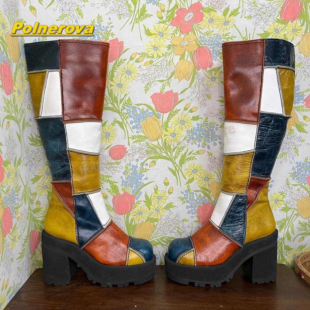 Women Retro Patchwork Leather  - Vintage Fashion Streetwear 评论和价格