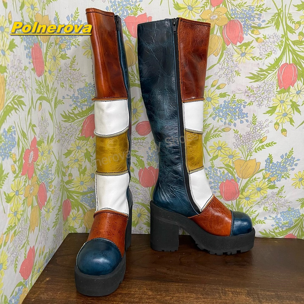 Women Retro Patchwork Leather  - Vintage Fashion Streetwear 评论和价格