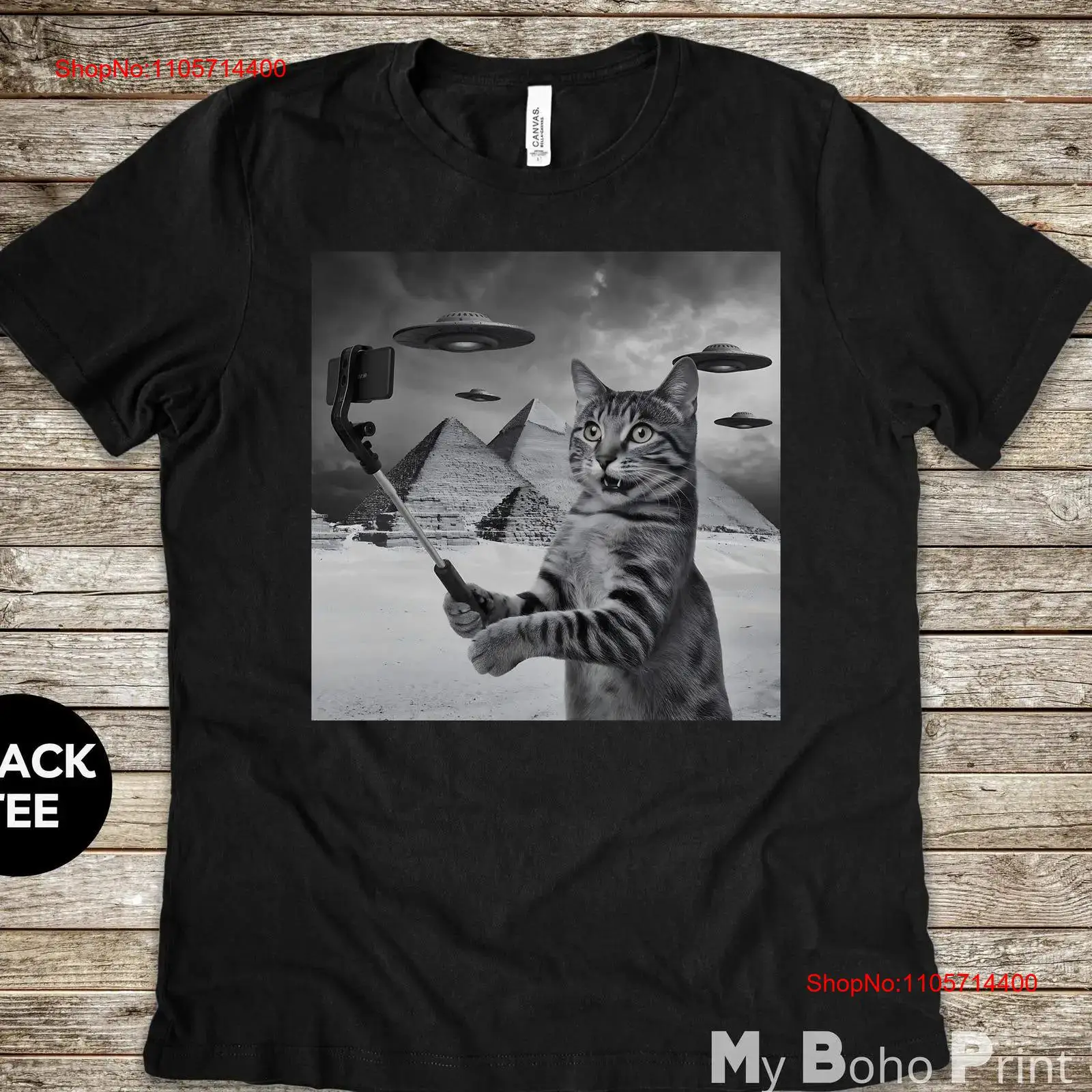 Cat Selfie T Shirt Alien UFO P - Vintage Fashion Photographers 评论和价格