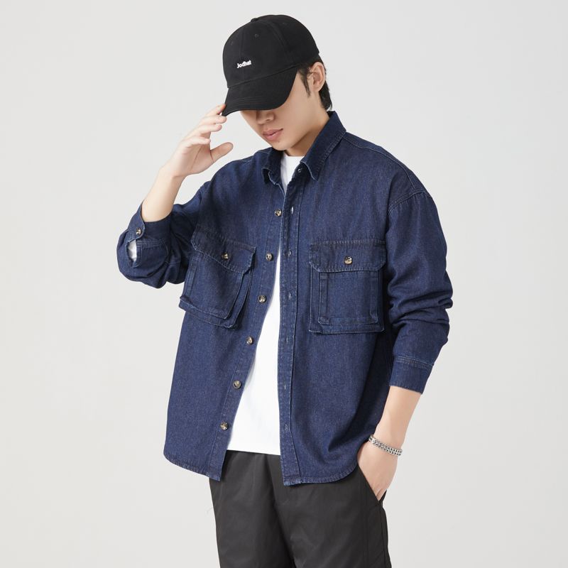 Pure Cotton Tooling Shirts Men - Vintage Fashion Streetwear 评论和价格