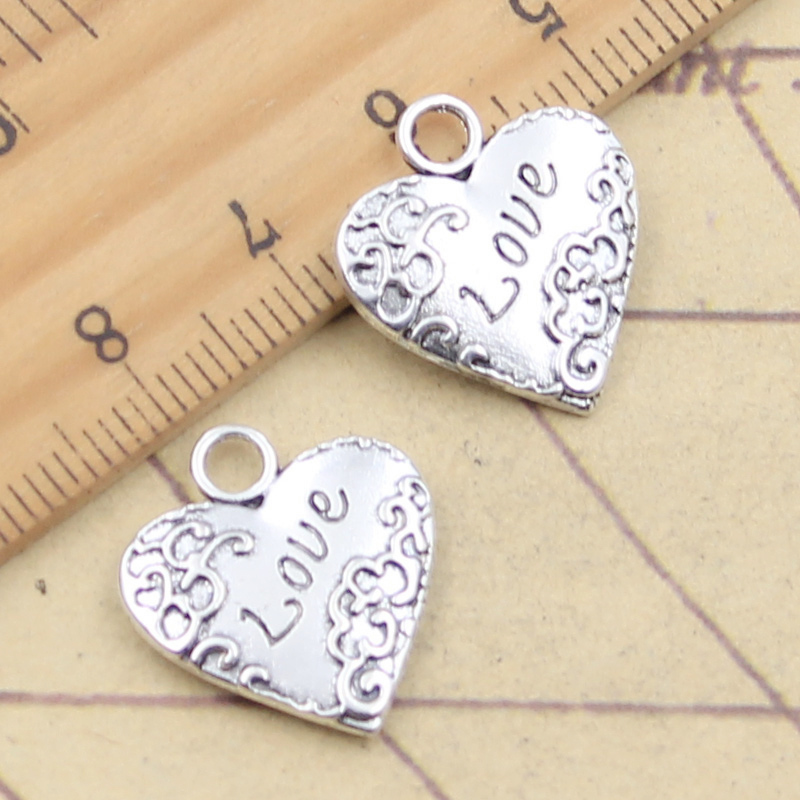 10pcs Charms Heart Love 19x18m - Vintage Fashion Finds 评论和价格