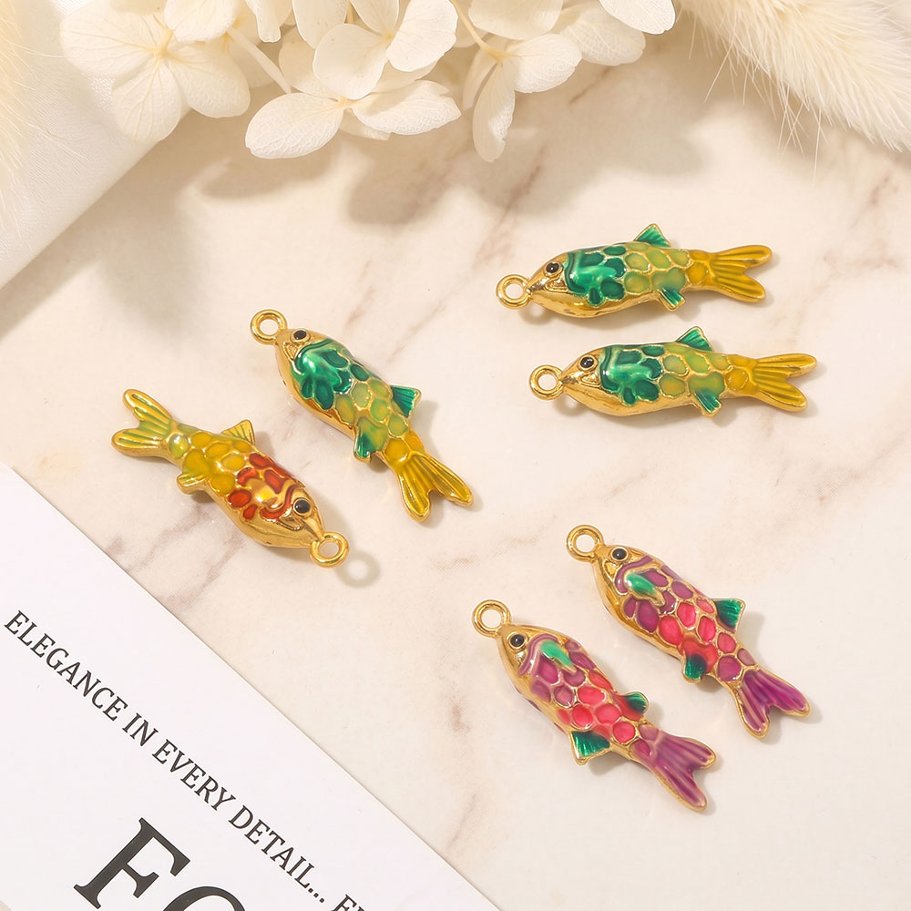 2pcs Enamel Ocean Animal Charm - Vintage Fashion Finds 评论和价格