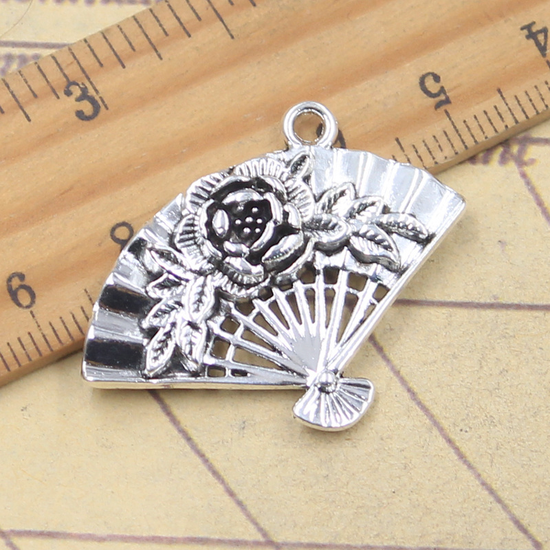 5pcs Charms Flower Fan 25x36mm - Vintage Fashion Finds 评论和价格