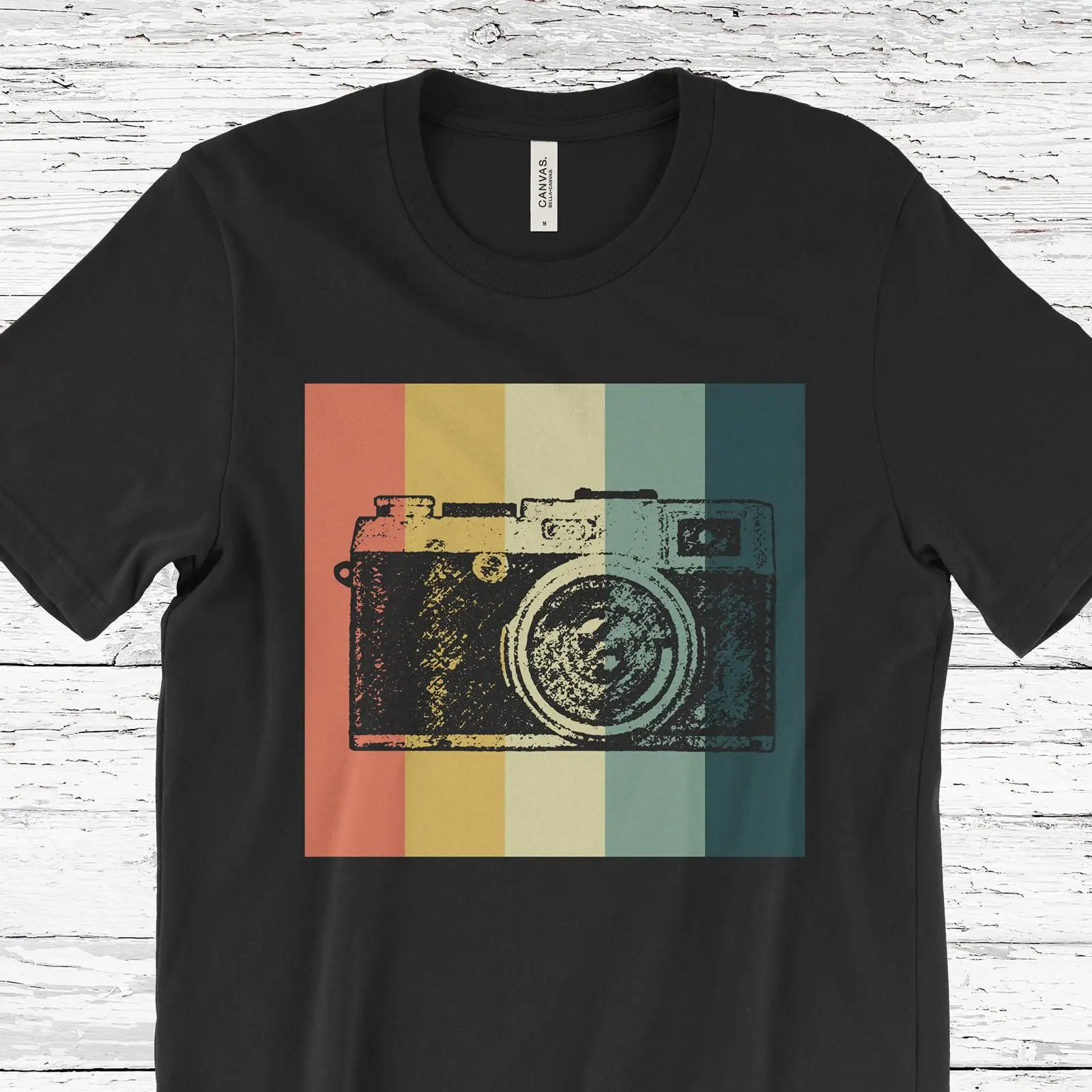 Vintage Striped Camera T Shirt - Vintage Fashion Photographers 评论和价格