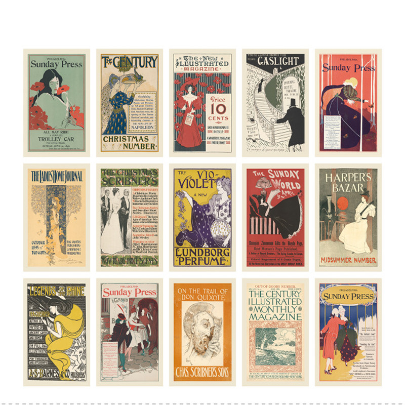 15 Sheets Vintage Postcards Fa - Vintage Fashion Magazine Covers 评论和价格